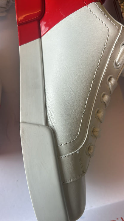 Dolce & Gabbana White Red Logo Portofino Sneakers Shoes