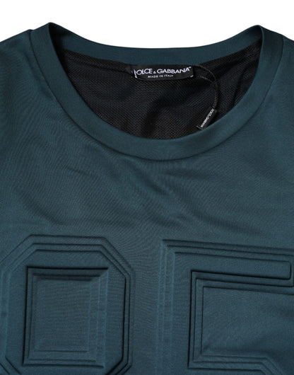 Dolce &amp; Gabbana – Dunkelgrüner Pullover mit geprägtem Logo