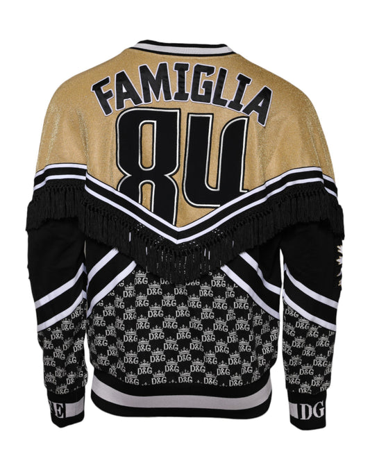 Dolce &amp; Gabbana Mehrfarbiger Pullover aus Baumwolle mit Rundhalsausschnitt