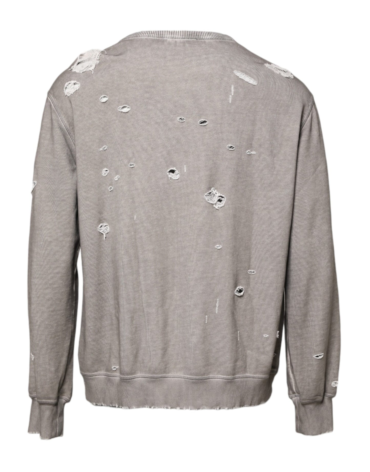Dolce &amp; Gabbana Grauer Pullover mit Rundhalsausschnitt und Logo-Print