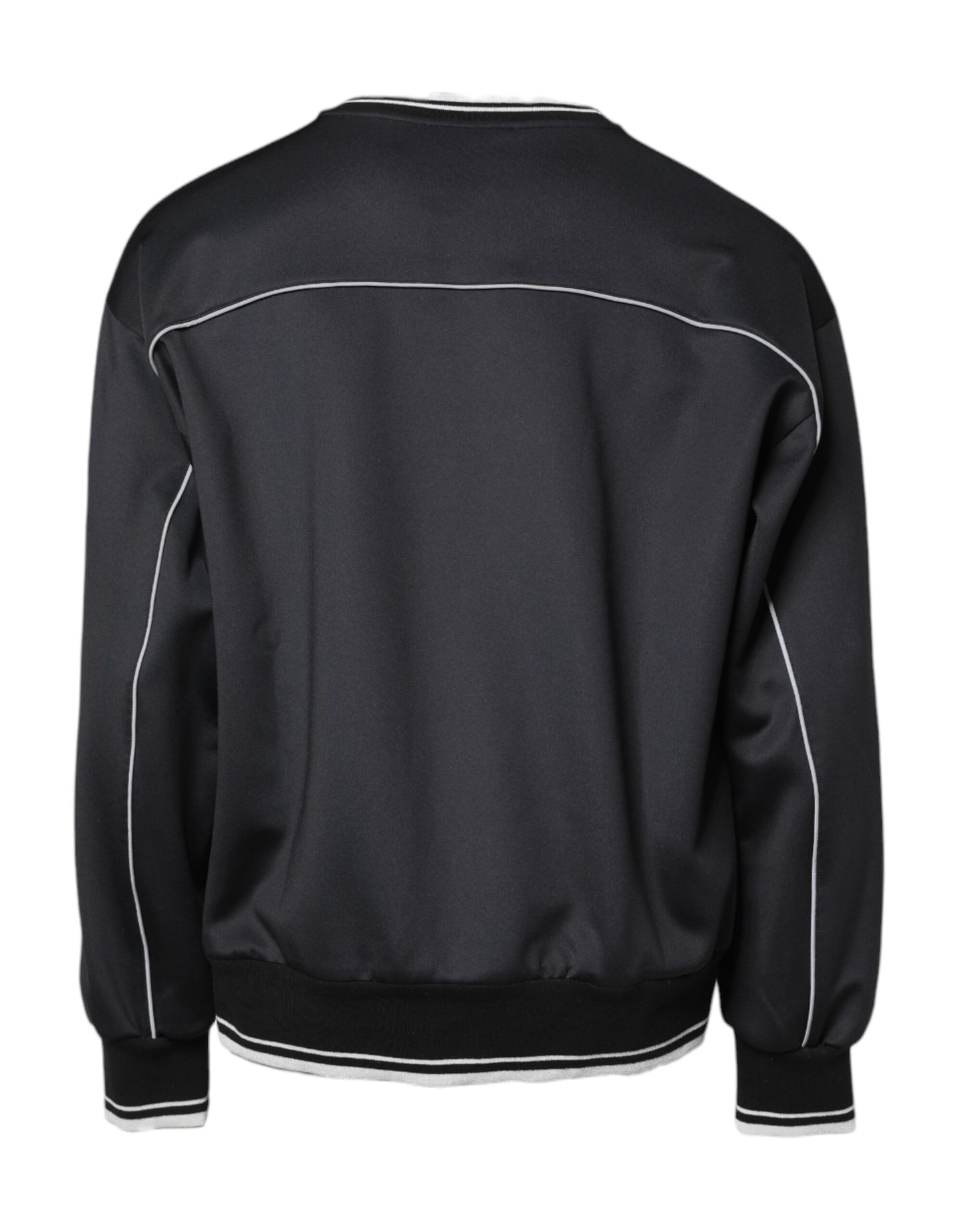 Dolce &amp; Gabbana Schwarzer Pullover mit Rundhalsausschnitt aus Polyester mit Logo für Herren