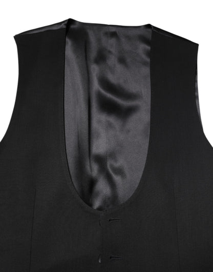 Dolce &amp; Gabbana Schwarze Wollweste, formelle Weste