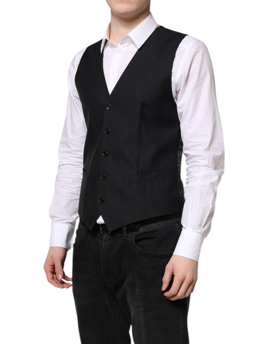 Dolce &amp; Gabbana Schwarze Wollweste, formelle Weste