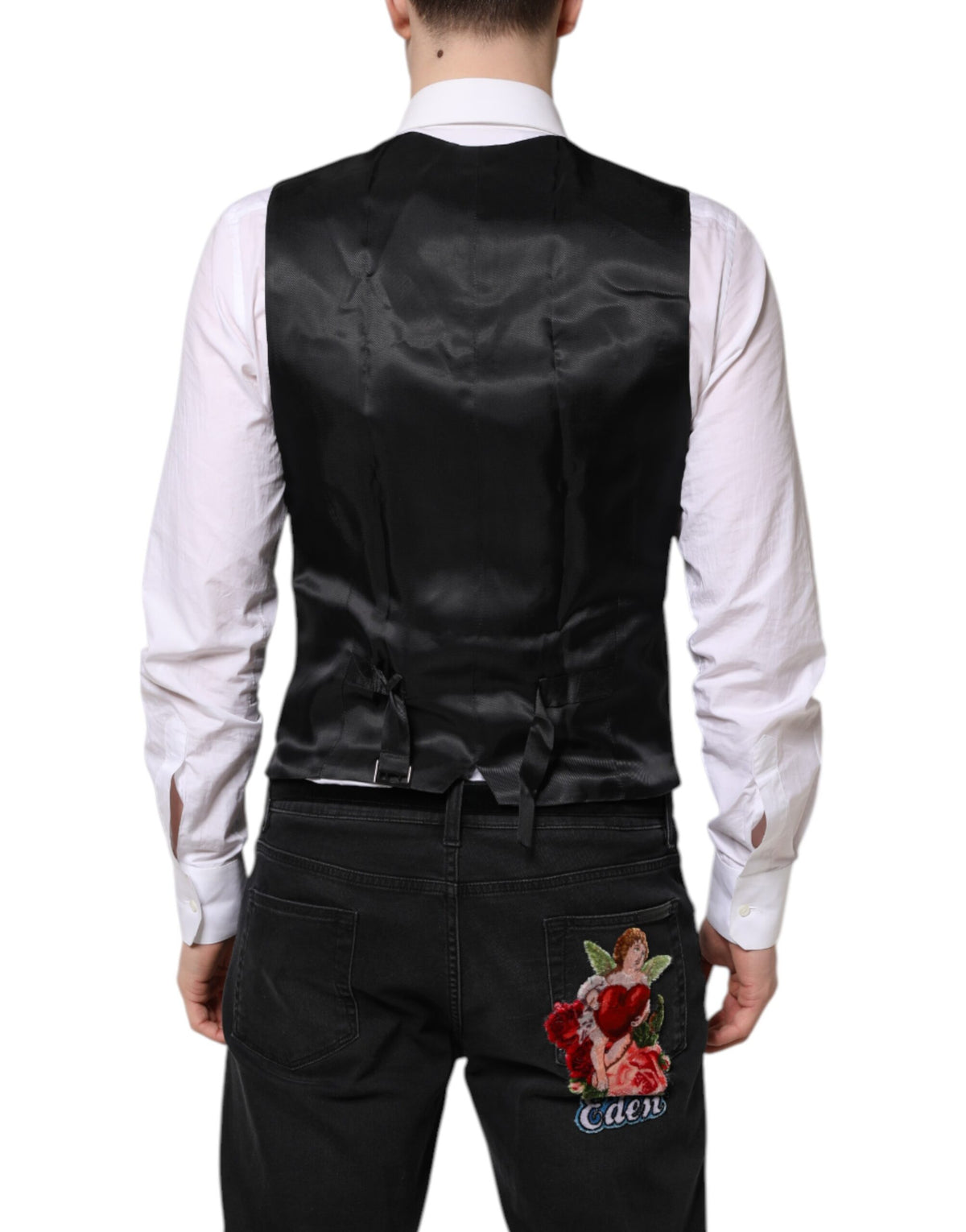 Dolce &amp; Gabbana Schwarze Wollweste, formelle Weste