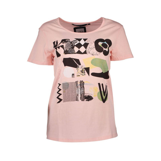 Silvian Heach Damen T-Shirt aus rosa Baumwolle