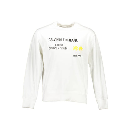 Calvin Klein Weißer Herrenpullover aus Bio-Baumwolle