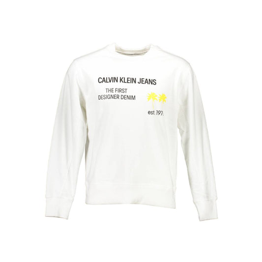 Calvin Klein Weißer Herrenpullover aus Bio-Baumwolle
