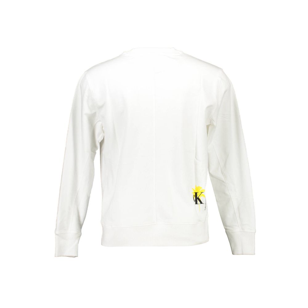 Calvin Klein Weißer Herrenpullover aus Bio-Baumwolle