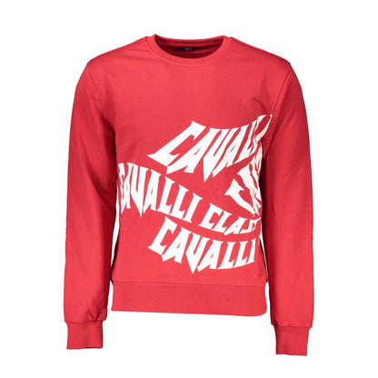 Cavalli Class Roter Baumwollpullover für Herren
