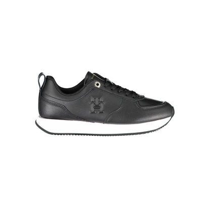 Tommy Hilfiger – Schwarze Leder-Sneaker für Damen
