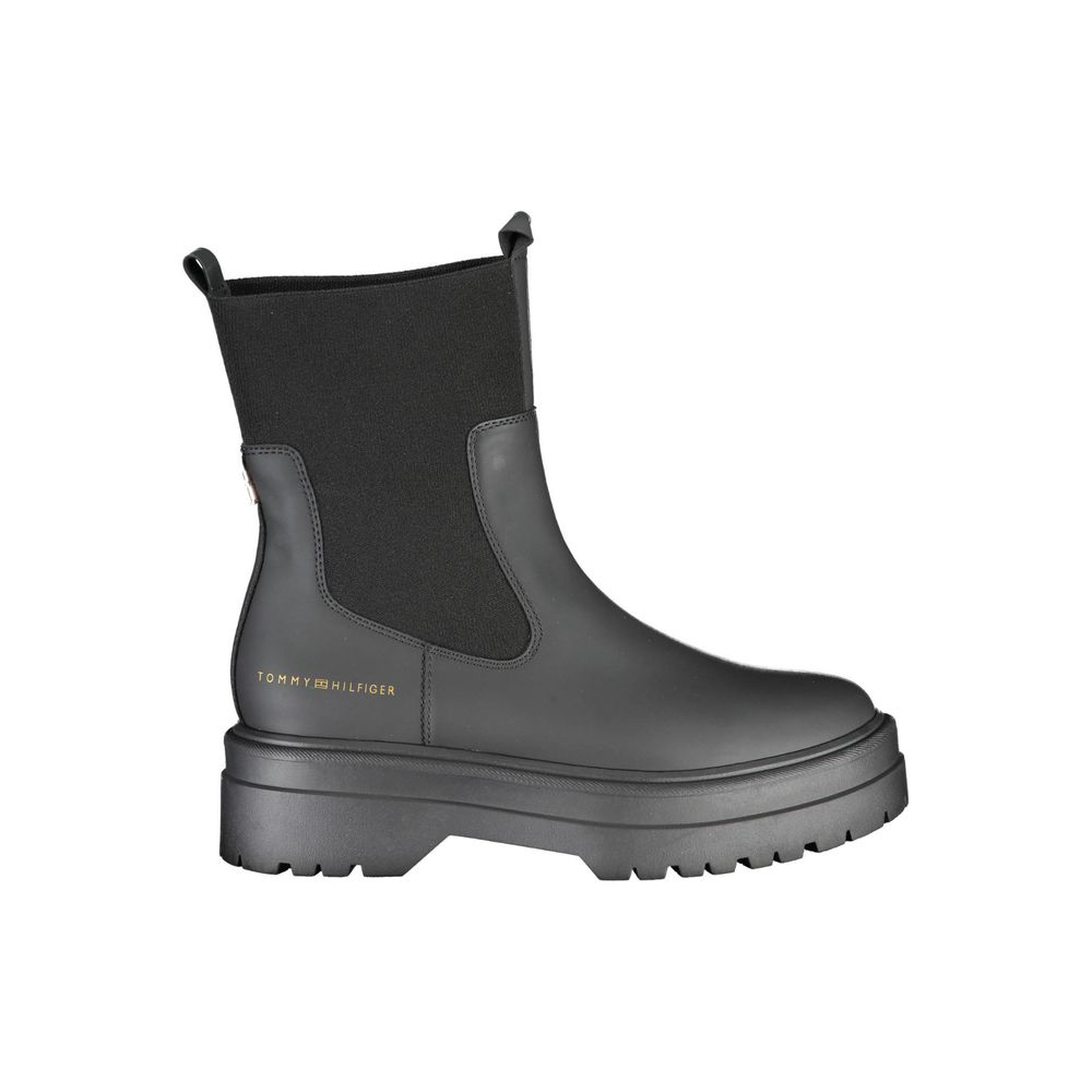 Tommy Hilfiger – Schwarze Lederstiefelette für Damen