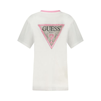 Guess Jeans Weißes Baumwoll-T-Shirt für Damen