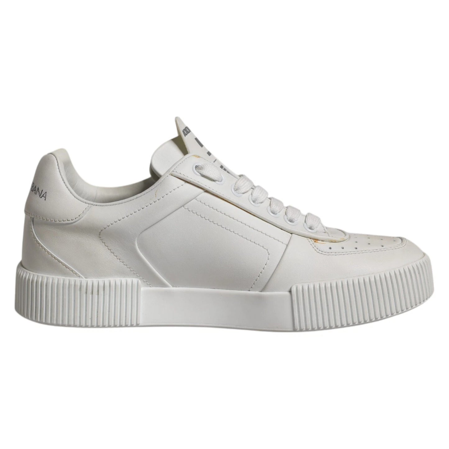 Dolce &amp; Gabbana Weiße Miami Leder Low Top Sneakers Schuhe