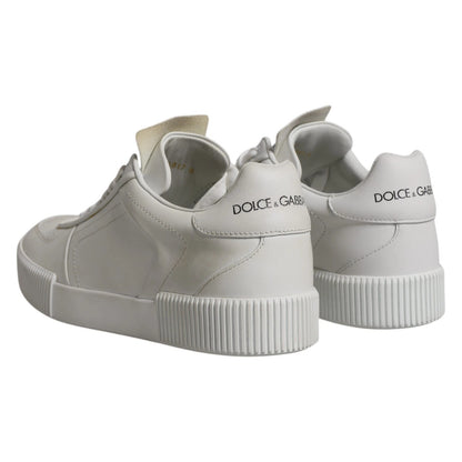 Dolce &amp; Gabbana Weiße Miami Leder Low Top Sneakers Schuhe