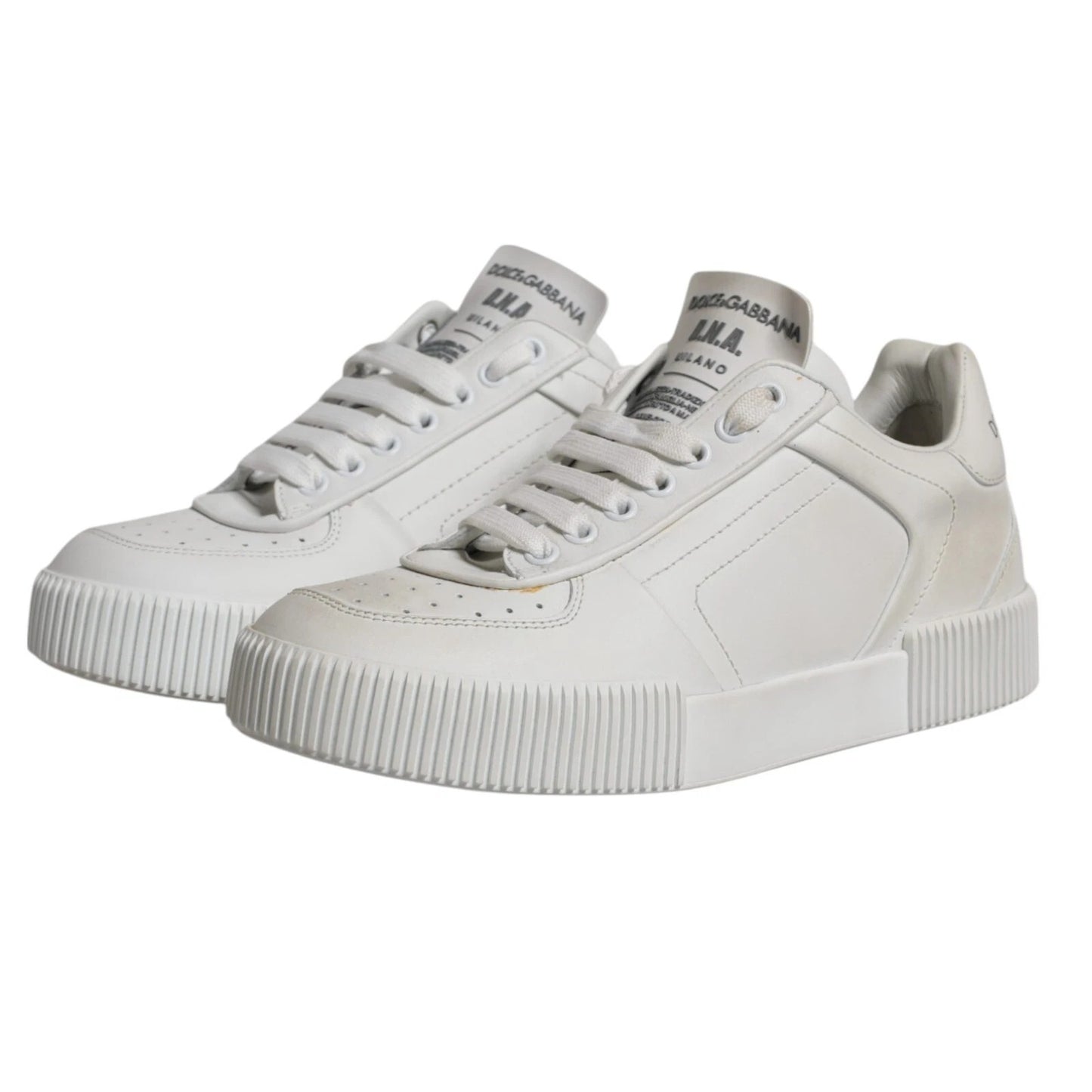 Dolce &amp; Gabbana Weiße Miami Leder Low Top Sneakers Schuhe