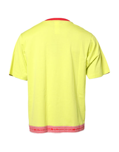 Dolce &amp; Gabbana – Grünes T-Shirt mit Rundhalsausschnitt und 85-Patch aus Baumwolle