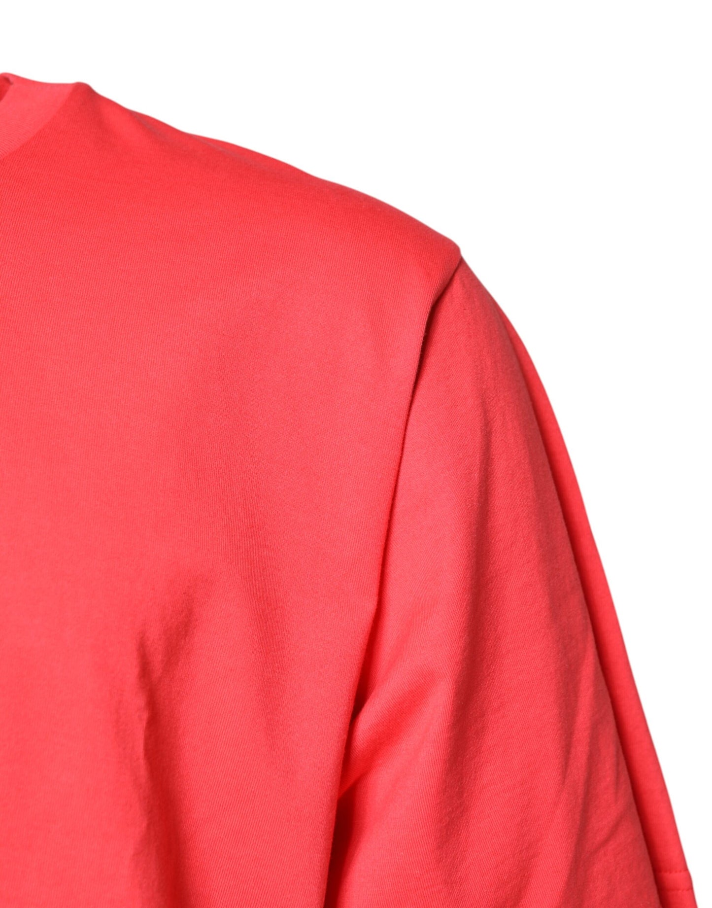 Dolce &amp; Gabbana – Rotes T-Shirt mit Rundhalsausschnitt und Schriftzug-Print aus Baumwolle