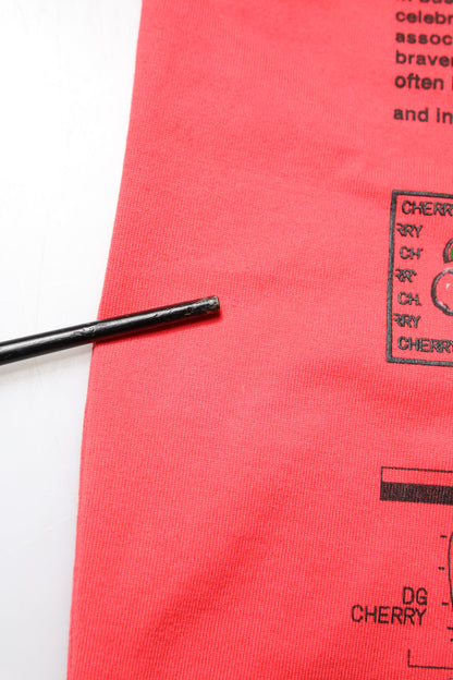 Dolce &amp; Gabbana – Rotes T-Shirt mit Rundhalsausschnitt und Schriftzug-Print aus Baumwolle