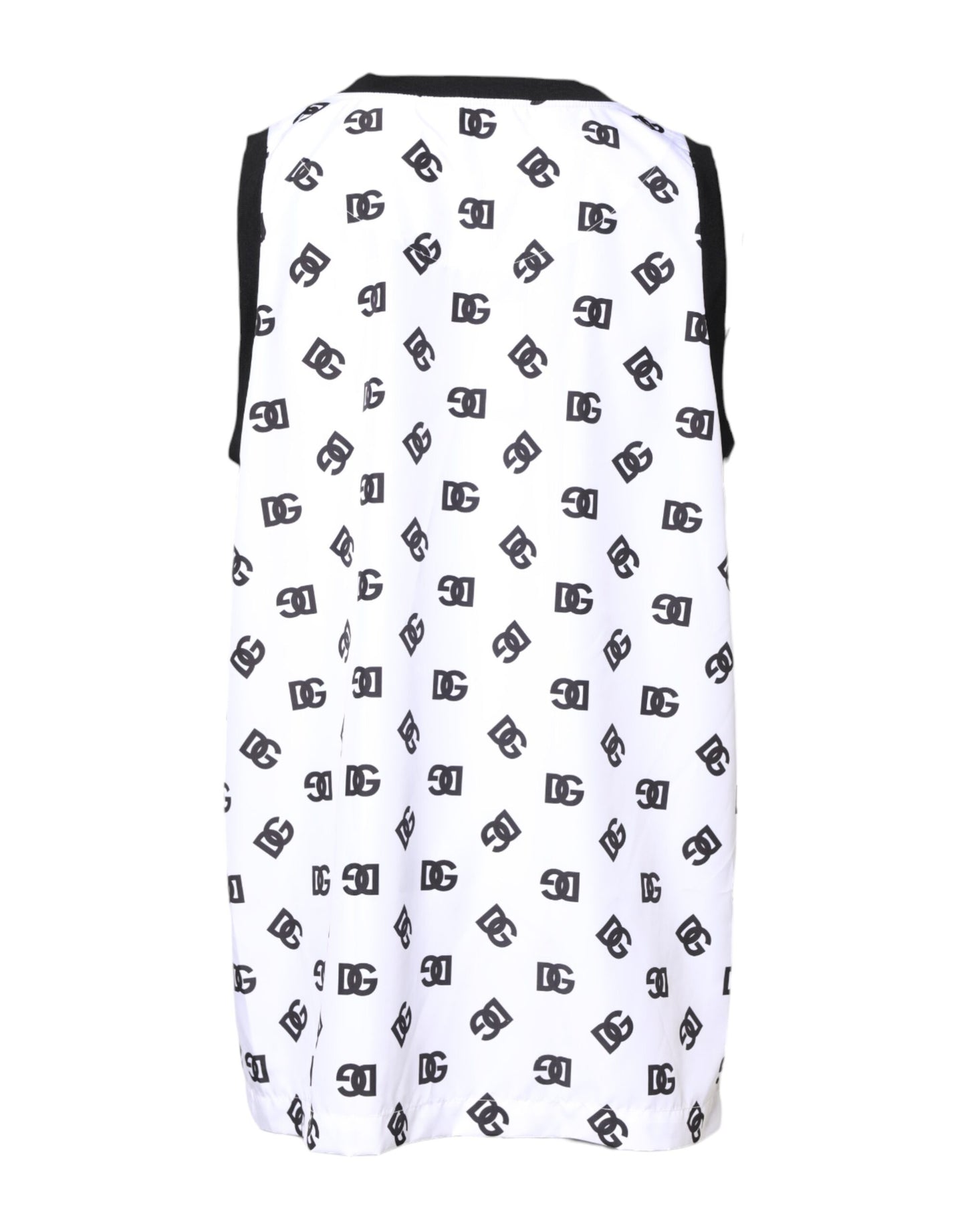 Dolce &amp; Gabbana – Ärmelloses T-Shirt aus weißem Polyester mit DG-Logo