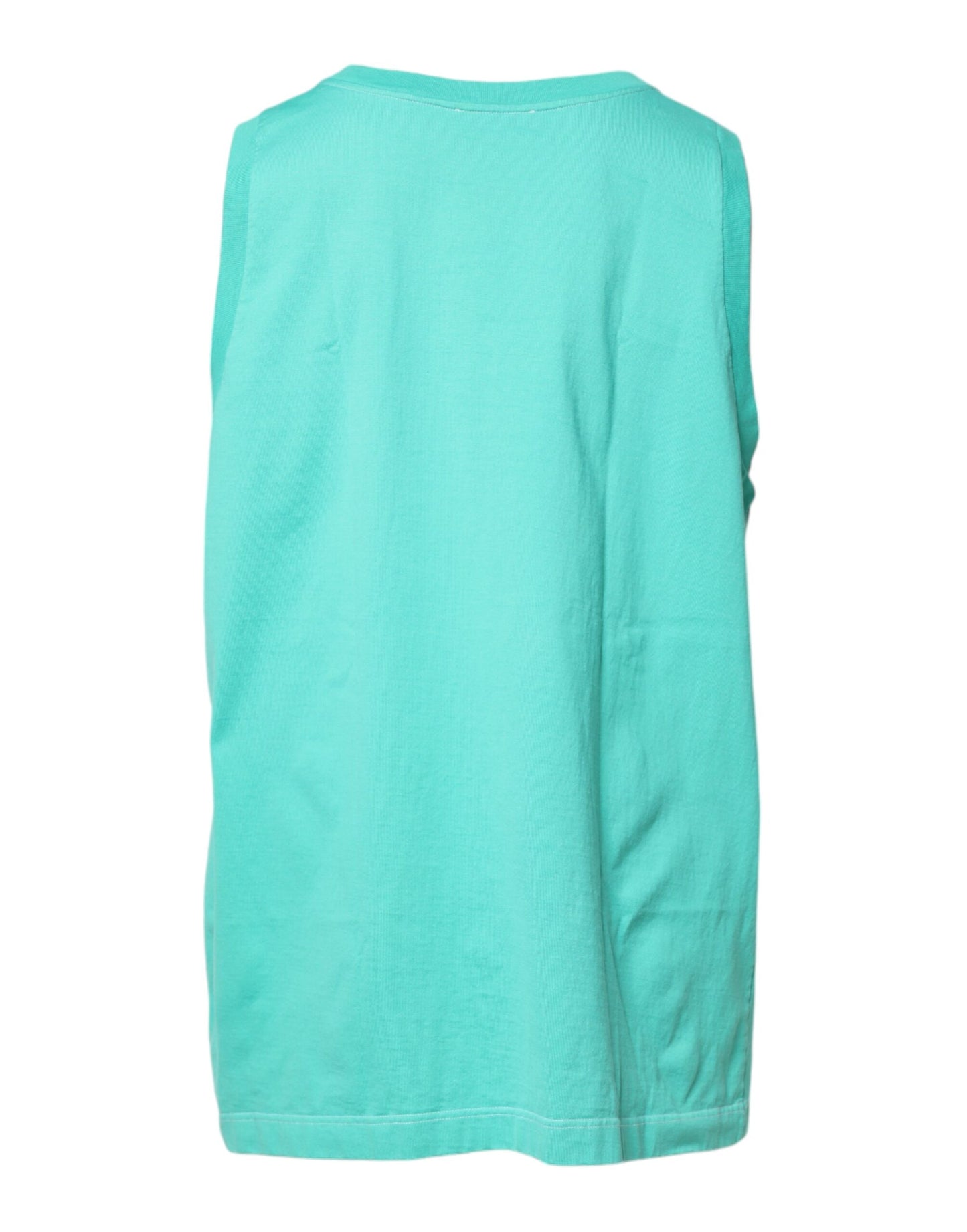 Dolce & Gabbana Green Sleeveless Logo Round Neck T-shirt