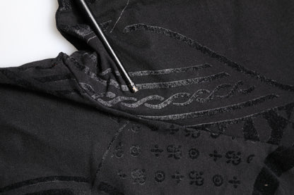 Dolce &amp; Gabbana – Schwarzes T-Shirt mit Rundhalsausschnitt und Bandana-Logo aus Baumwolle