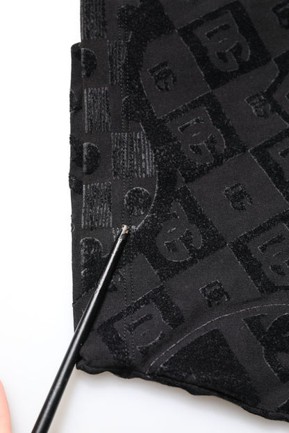 Dolce &amp; Gabbana – Schwarzes T-Shirt mit Rundhalsausschnitt und Bandana-Logo aus Baumwolle