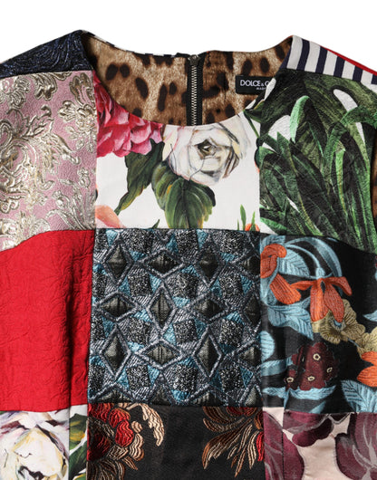 Dolce &amp; Gabbana – Ärmelloses Etuikleid mit mehrfarbigem Patchwork