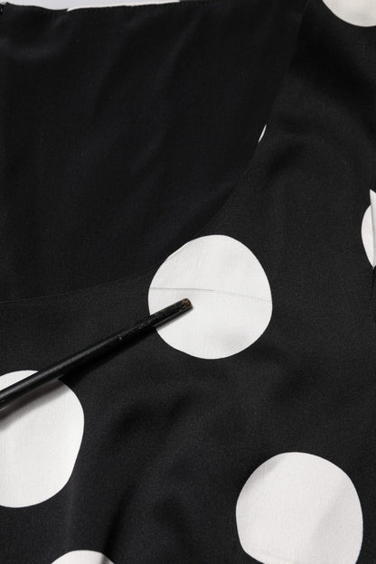 Dolce &amp; Gabbana – Etui-Midikleid mit schwarzen und weißen Punkten