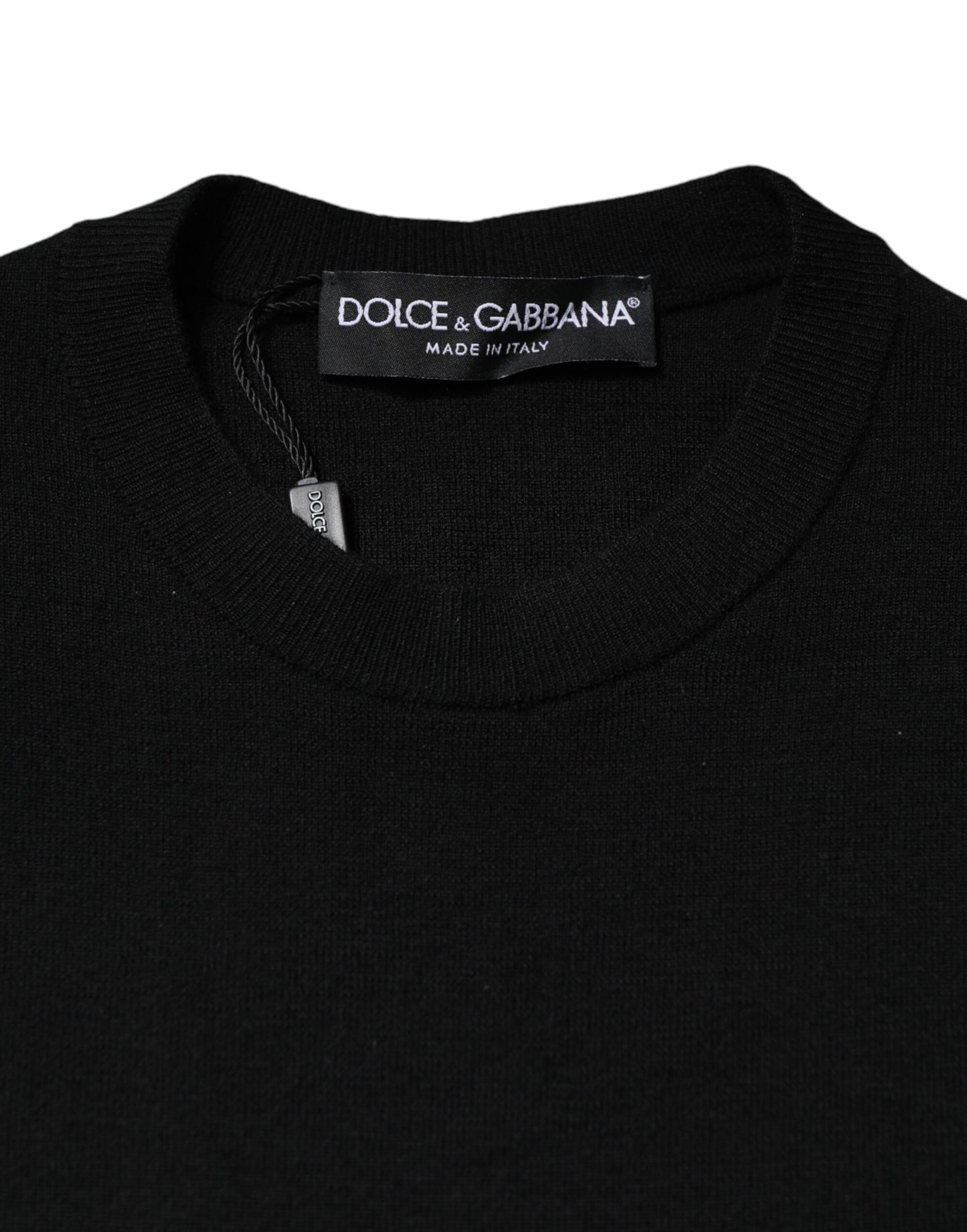Dolce &amp; Gabbana – Schwarzes, figurbetontes Etuikleid mit langen Ärmeln
