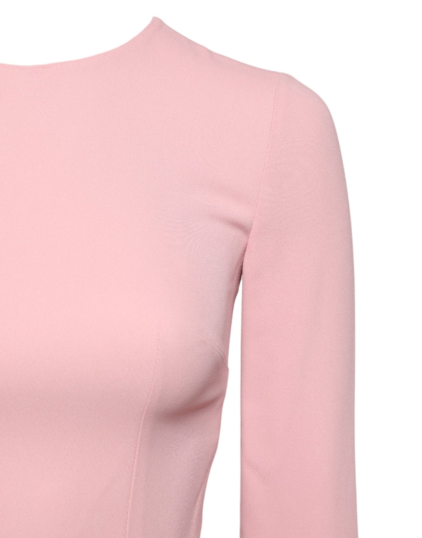 Dolce &amp; Gabbana – Etui-Midikleid aus Viskose mit 3/4-Ärmeln, Rosa