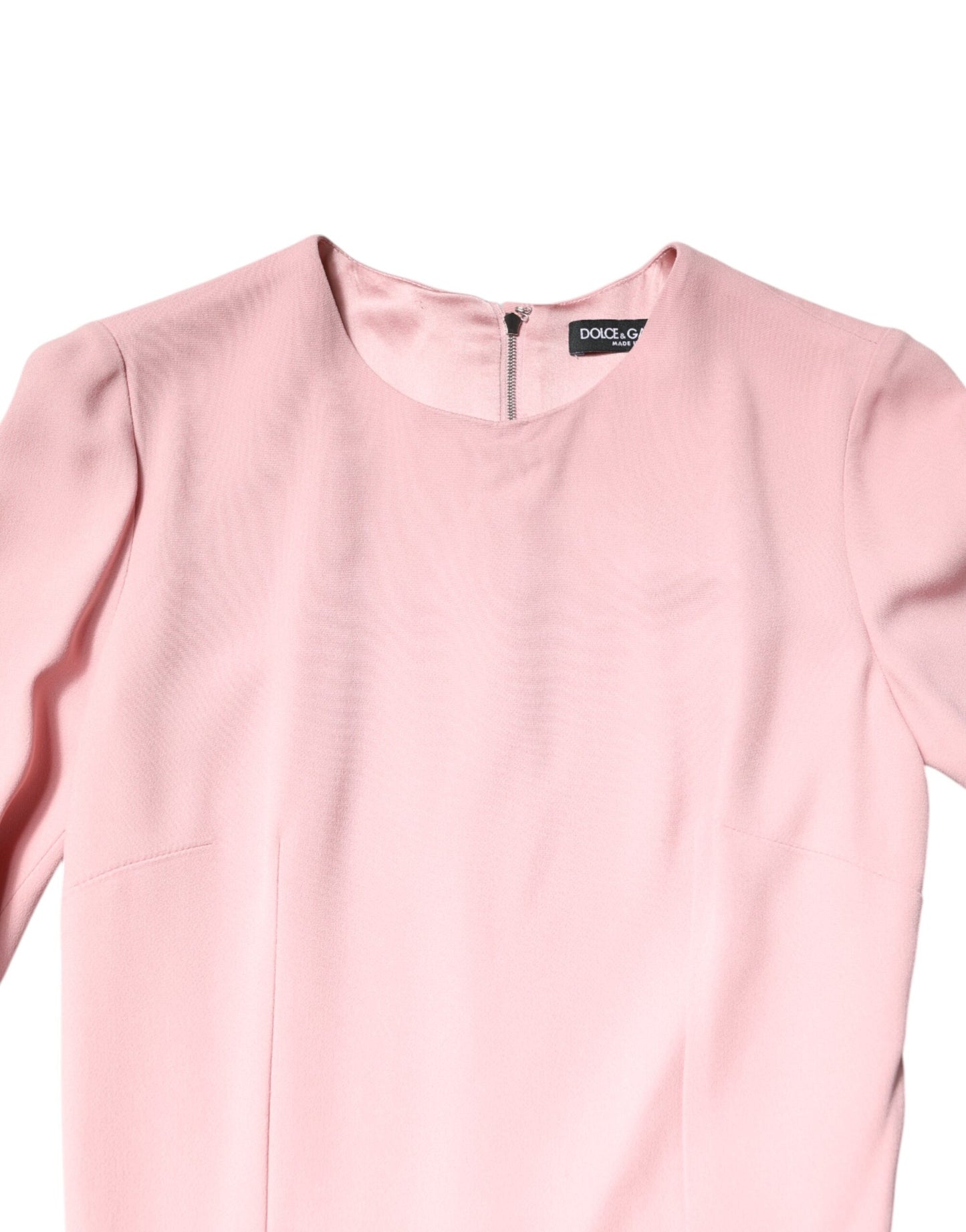 Dolce &amp; Gabbana – Etui-Midikleid aus Viskose mit 3/4-Ärmeln, Rosa