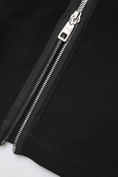 Dolce & Gabbana Black Viscose One Shoulder Zipper Sheath Dress