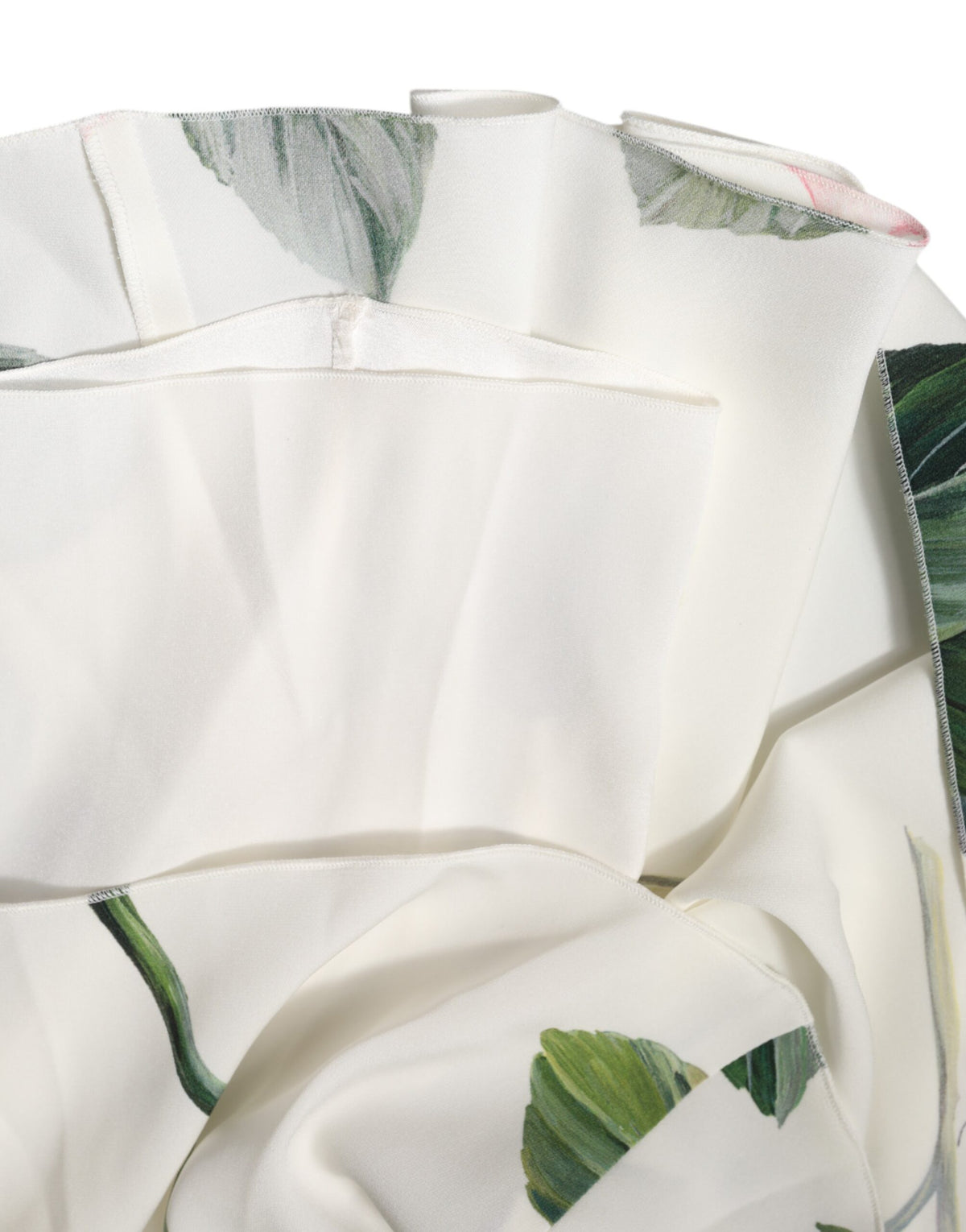 Dolce & Gabbana White Floral One Shoulder Sheath Midi Dress