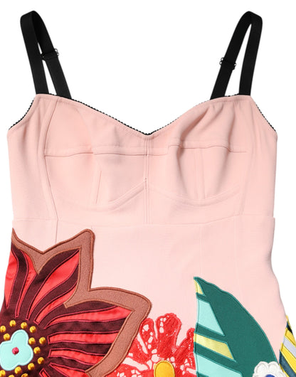 Dolce &amp; Gabbana, Minikleid mit Spaghettiträgern und Blumenmuster in Rosa