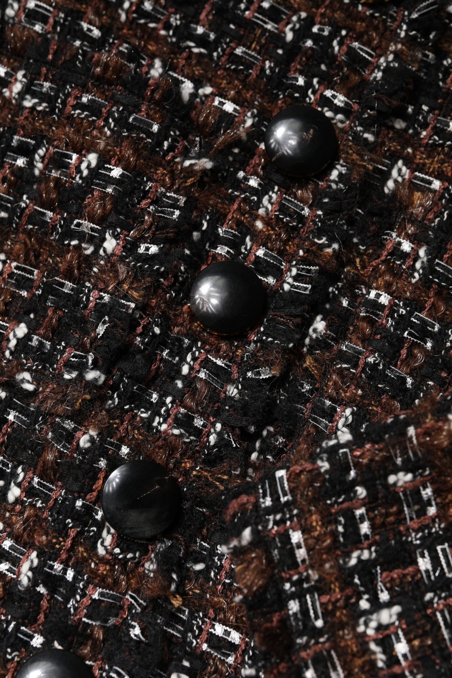 Dolce &amp; Gabbana – Braunes Tweed-Minikleid in A-Linie mit kurzen Ärmeln