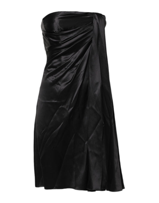 Dolce &amp; Gabbana Schwarzes trägerloses Etui-Minikleid in A-Linie