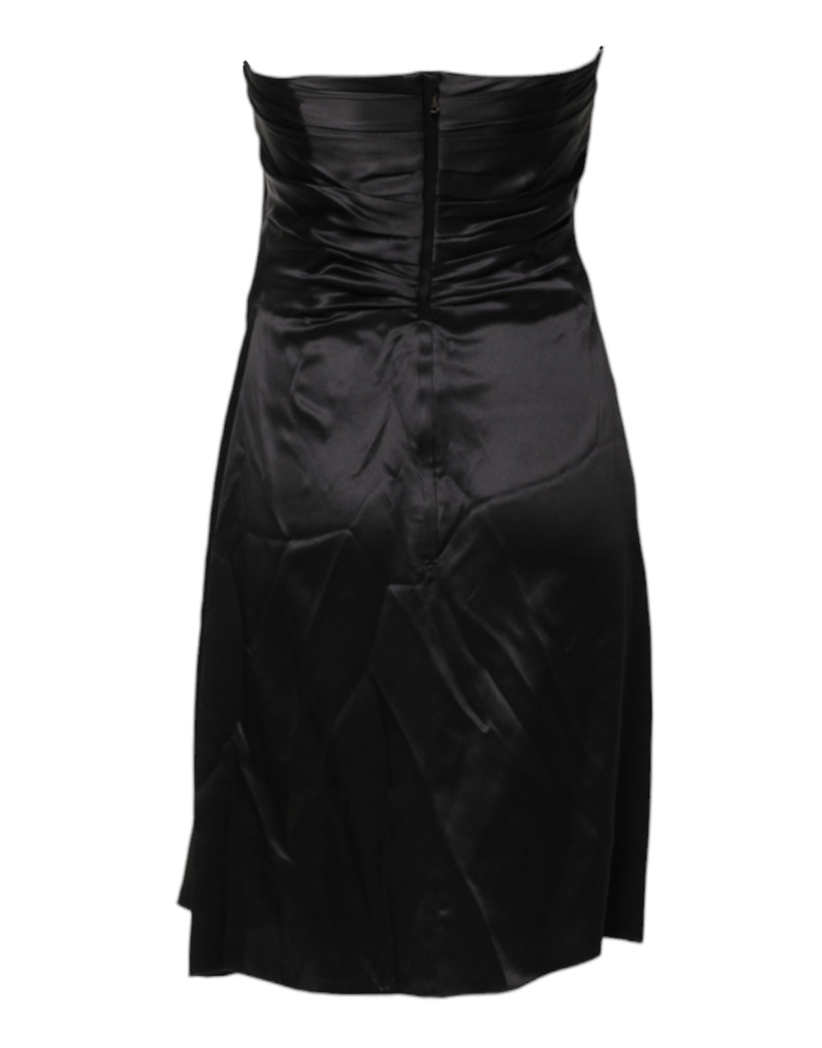 Dolce &amp; Gabbana Schwarzes trägerloses Etui-Minikleid in A-Linie