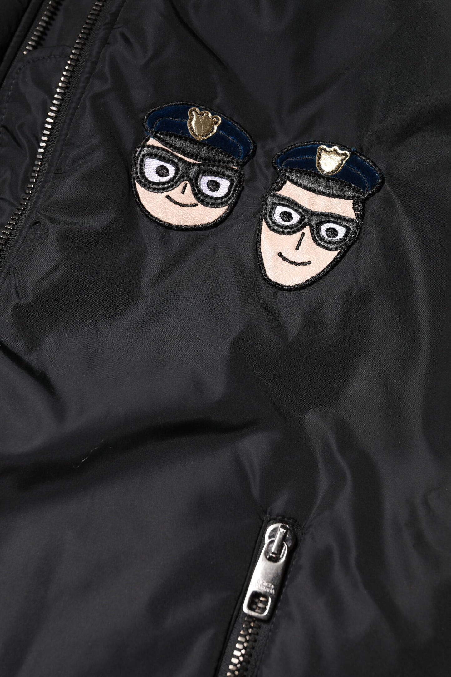Dolce &amp; Gabbana – Bomberjacke „#DGFamily“ aus schwarzem Nylon mit durchgehendem Reißverschluss