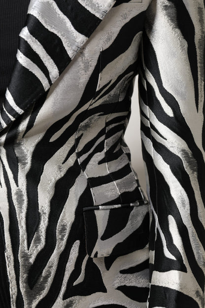 Dolce &amp; Gabbana Schwarz-Weiß-Polyester-Blazerjacke für Damen