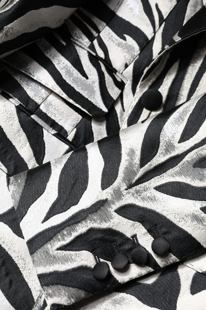 Dolce &amp; Gabbana Schwarz-Weiß-Polyester-Blazerjacke für Damen