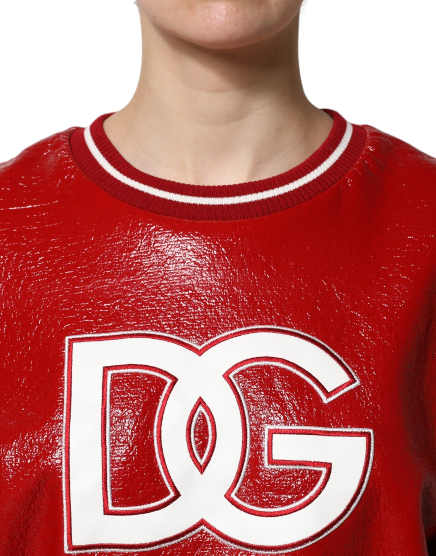 Dolce &amp; Gabbana Pullover aus roter Wolle mit DGLogo-Stickerei