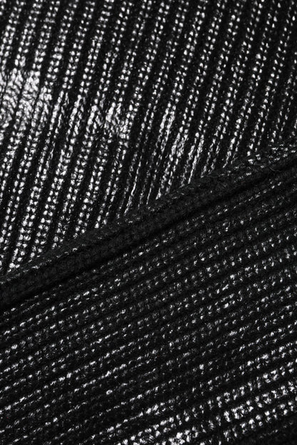 Dolce &amp; Gabbana – Schwarzes, kurzärmliges Rollkragenoberteil aus Wolle