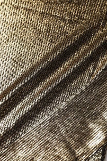 Dolce & Gabbana Gold Round Neck Long Sleeve Pullover Top