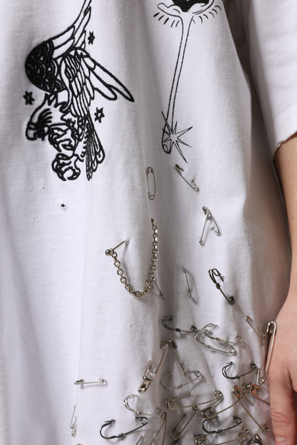 Dolce &amp; Gabbana Weißes Baumwoll-T-Shirt mit DG BLESSED-Aufdruck