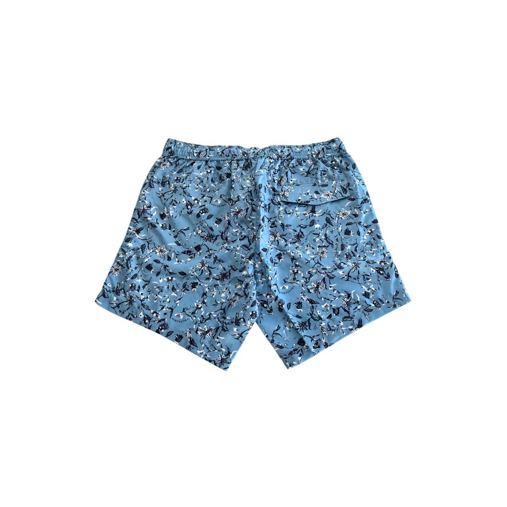 Trussardi Beachwear Hellblaue Polyester-Badeshorts für Herren