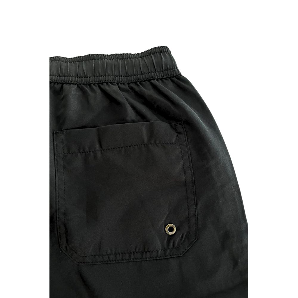 Trussardi Beachwear Schwarze Polyester-Badeshorts für Herren