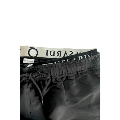 Trussardi Beachwear „Schwarze Polyester-Badeshorts für Herren“