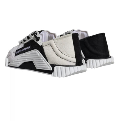 Dolce & Gabbana White Black Low Top NS1 Sneakers Shoes