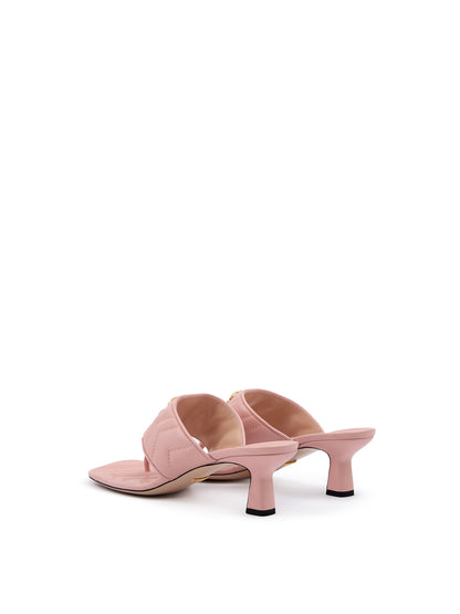 Gucci Mystic Pink Nappa Charlotte Leather Sandals
