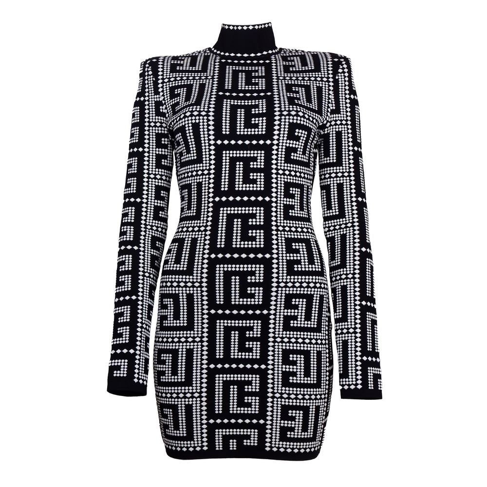 Balmain Schwarzes Viskosekleid